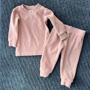 Mebie Baby Dusty Rose Organic Ribbed Set 6-12M